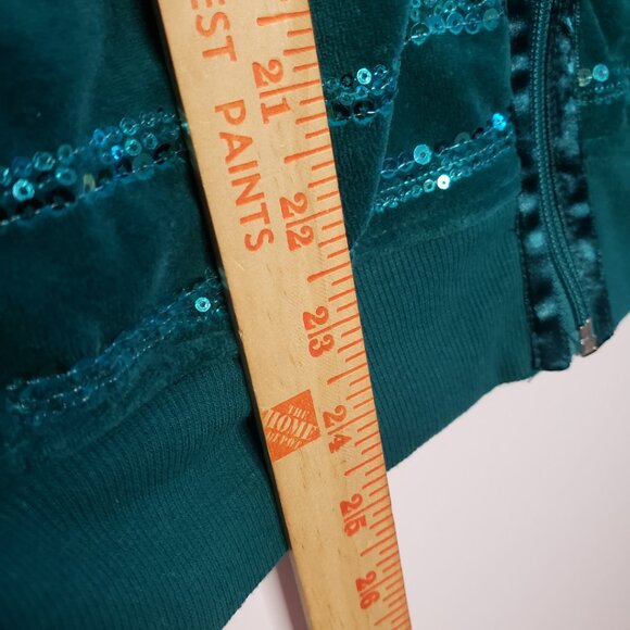 Gloria Vanderbilt Light Jacket Women's S Green Velvet Full Zip Y2K Vintage NWOT - Picture 10 of 13